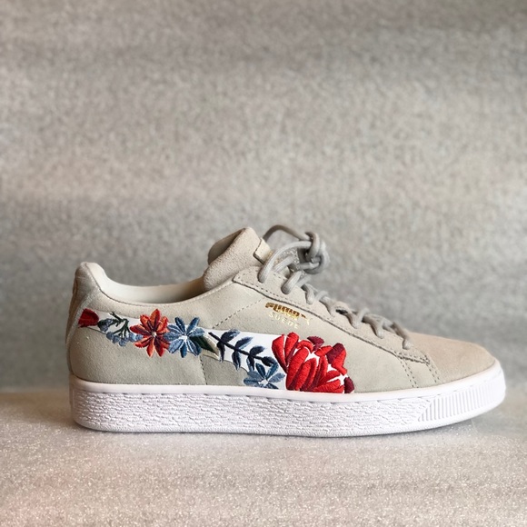 puma suede with flowers